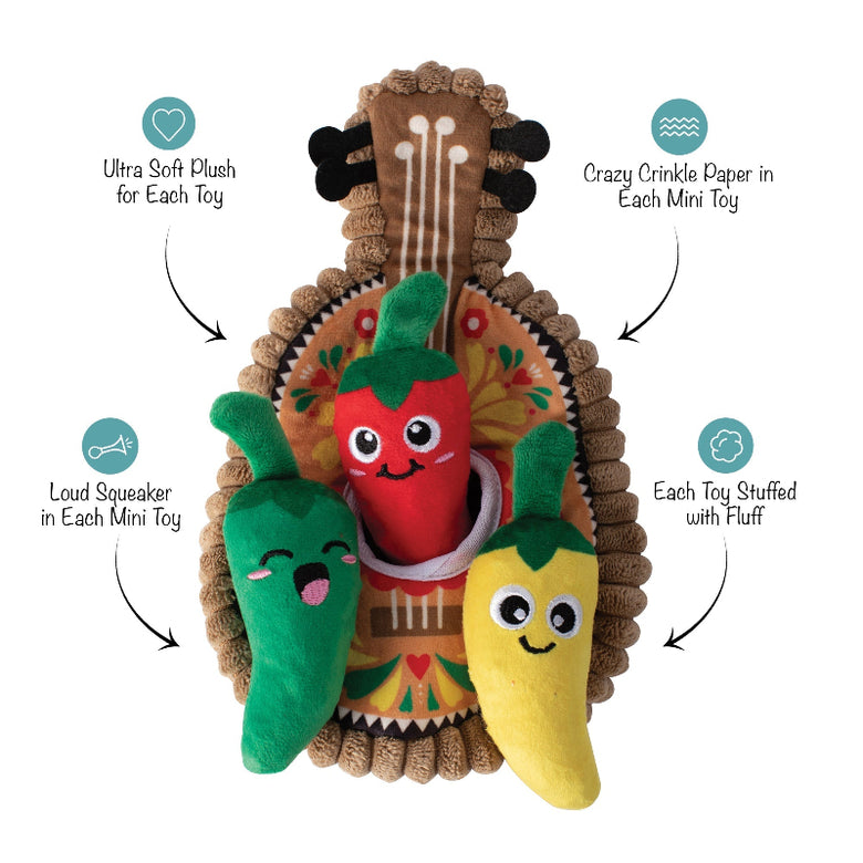 Fiesta Till You Siesta Hide & Seek Plush Interactive Dog Toy Set - 3 Pc