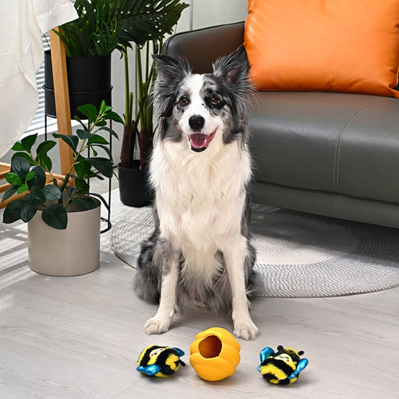 Puppy Garden Spring Buzz 'N' Hide Interactive Plush Squeaky Dog Toy Set - 3 Pc