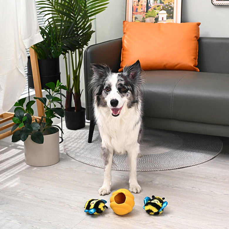 Puppy Garden Spring Buzz 'N' Hide Interactive Plush Squeaky Dog Toy Set - 3 Pc