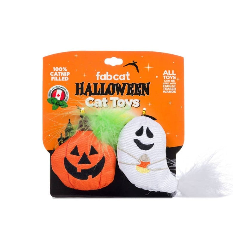 fabdog Cat Toys Halloween Pumpkin & Ghost Cat Toy Set - 2 Pc
