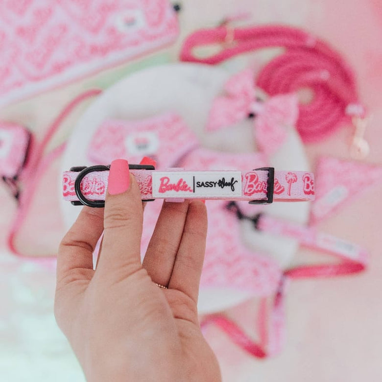 SASSY WOOF COLLARS Malibu B Pink Adjustable Dog Collar