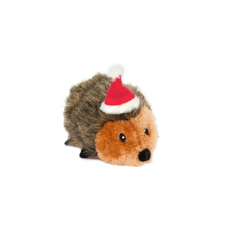 ZippyPaws dog toys Christmas Holiday Hedgehog Plush Squeaky Dog Toy - 2 Sizes