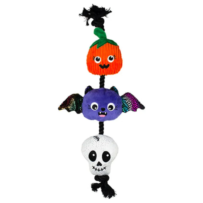 PetShop by Fringe Studio dog toys Halloween Literally Dead Cute Rope Tug Plush Squeak Dog Toy Set