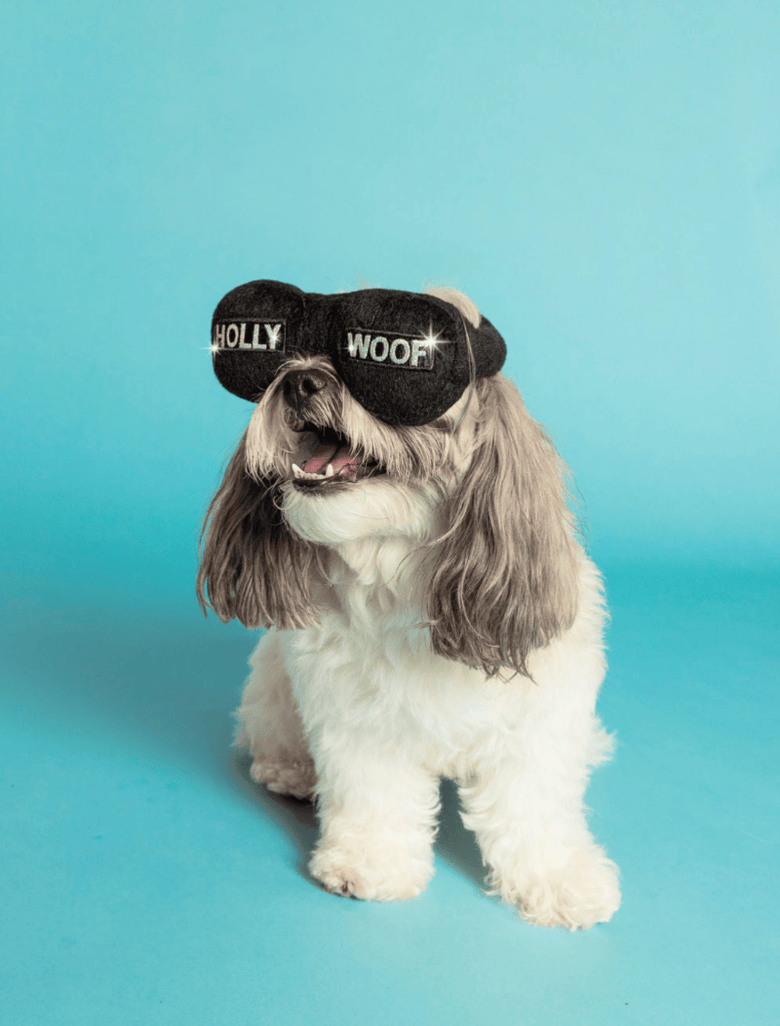 Specks and Pets dog toys Holly Woof Glitz & Glam Glasses Plush Squeak Dog Toy