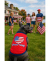 Parisian Pet Tee's Peace, Love, Woof Flag Heart Red White Blue Dog Tee