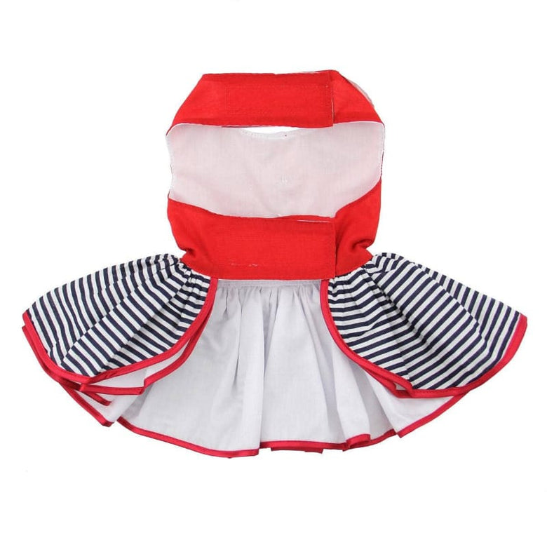 Doggie Design DRESSES Sailor Girl Patriotic Red White Blue Dog Dress with Matching Leash