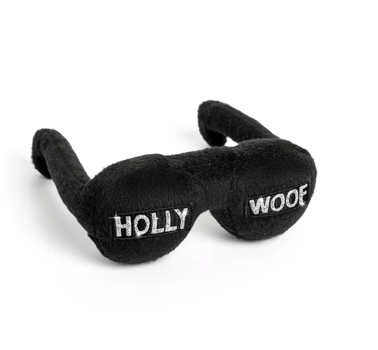 Specks and Pets dog toys Holly Woof Glitz & Glam Glasses Plush Squeak Dog Toy