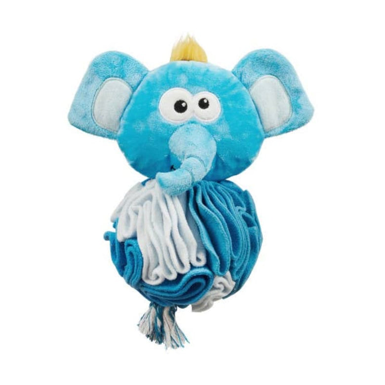 Outward Hound dog toys Stuff N' Snuffle Blue Elephant Interactive Plush Dog Toy