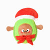 Hugsmart Products Inc dog toys Happy Woofmas Santa Avocado Plush Squeak Dog Toy