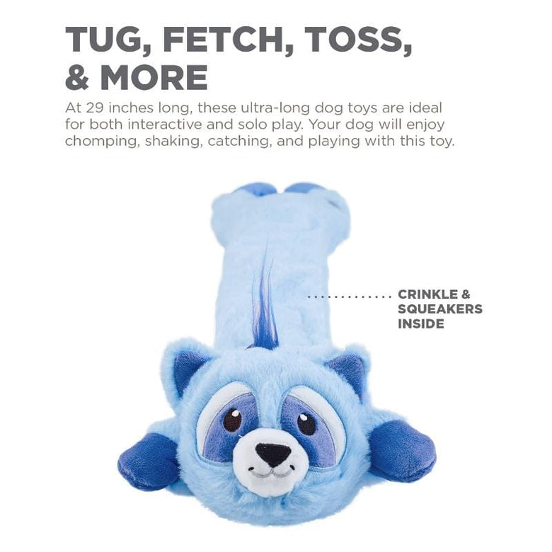 Outward Hound dog toys Longidudes Raccoon Plush and Tug Dog Toy - 29" long