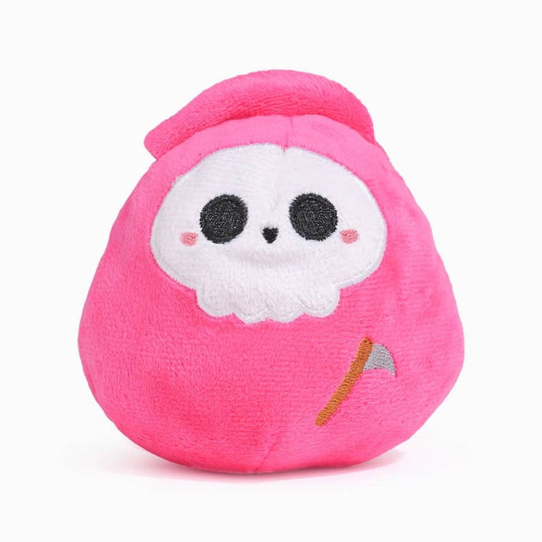 Hugsmart Products Inc dog toys Howloween Night Grim Reaper Pink Ball Plush Dog Toy