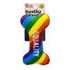 Huxley & Kent Dog Toys Tiny Tuff Equality Rainbow Plush Squeak Bone Dog Toy