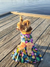 Doggie Design Dresses Fiesta Floral Dog Harness Dress with Matching Leash