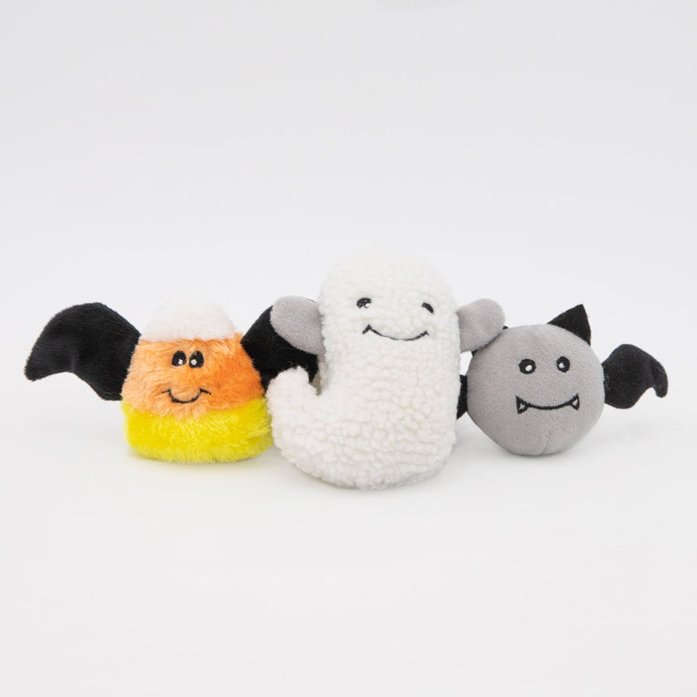 Halloween Miniz Flying Frights Plush Squeak Dog Toy Set - 3 Pk
