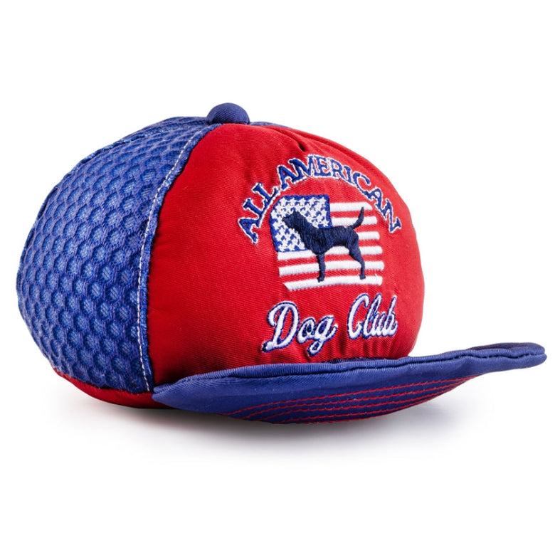 All American Dog Club Trucker Hat Plush Squeaky Dog Toy