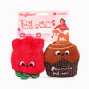 Hugsmart Products Inc Dog Toys Woof Love Chocolate & Rose Plush Squeak Dog Toy Set - 2 Pc