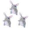 ZippyPaws dog toys Grey Bunnies Miniz Plush Squeaky Dog Toy Set - 3 Pk