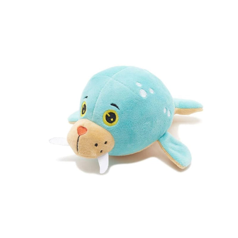 BARK dog toys Wallace the Walrus Plush Blue Squeak Dog Toy