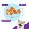 Outward Hound dog toys Big Mouthz Plush Clown Fish Orange Interactive Puzzle Dog Toy