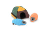 Camp Corbin Trailblazing Tent Interactive Burrow Plush Squeaky Dog Toy Set - 3 Pc