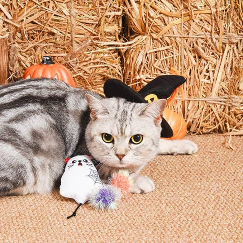 Hugsmart Products Inc Cat Toys Spooky Cats Ghost Kitty Cat Toy Set - 3 Pc
