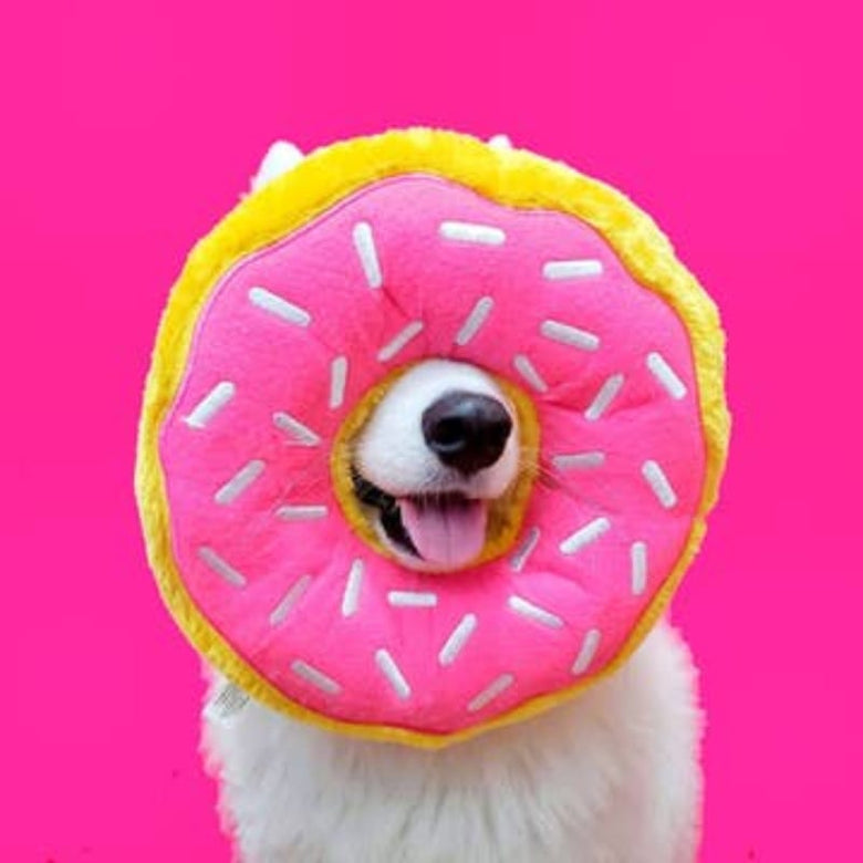 Zippypaws dog toys Strawberry Donutz Sprinkles Squeaky Dog Toy - 3 Sizes