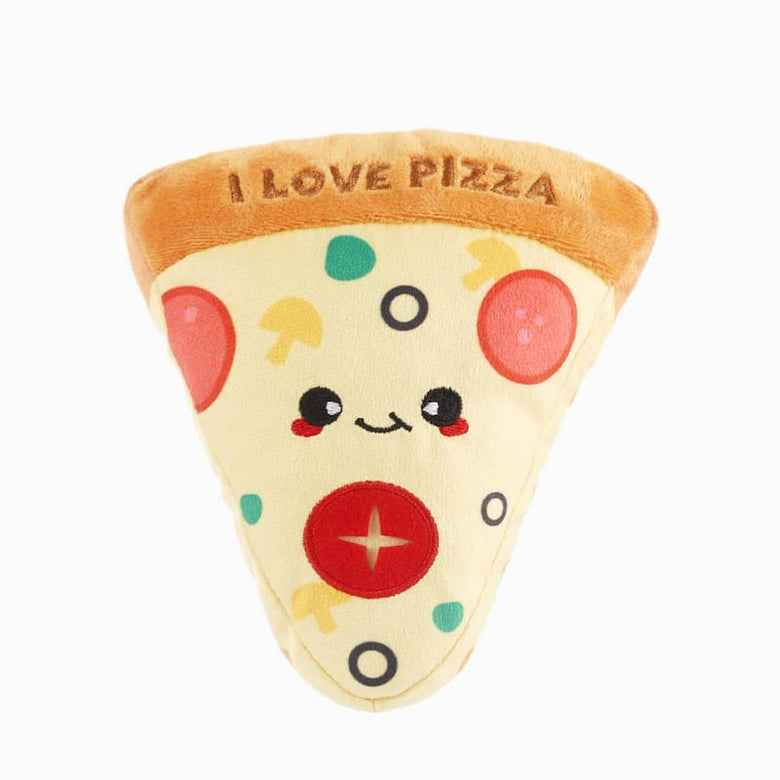 Hugsmart Products Inc Dog Toys Food Party I Love Pizza Plush Squeak Dog Toy