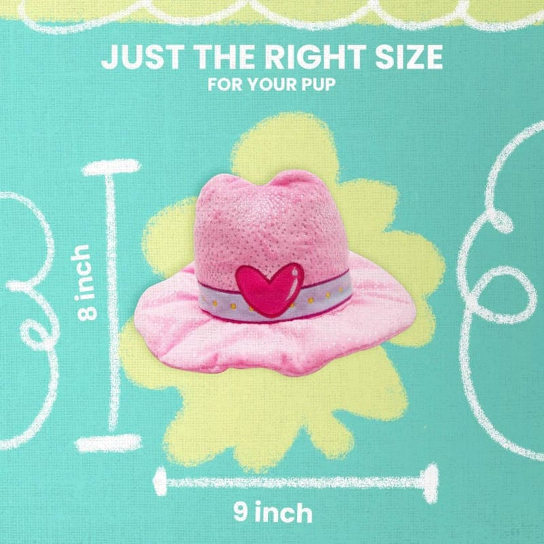 SnugArooz dog toys Stylish Pink Cowboy Hat Save A Horse Plush Squeak Dog Toy - 8"