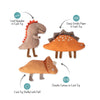 Pet Shop by Fringe Studio dog toys We Came We Saur Canvas Squeaky Mini Dog Toy Set - 3pc