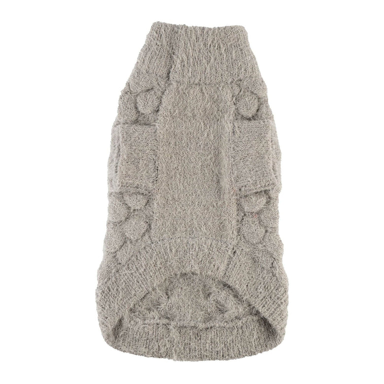 Blossom Feather Soft with Flower Buttons Warm Dog Sweater - Grey