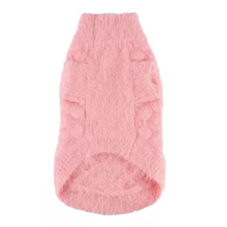 Blossom Feather Soft with Flower Buttons Warm Dog Sweater - Pink