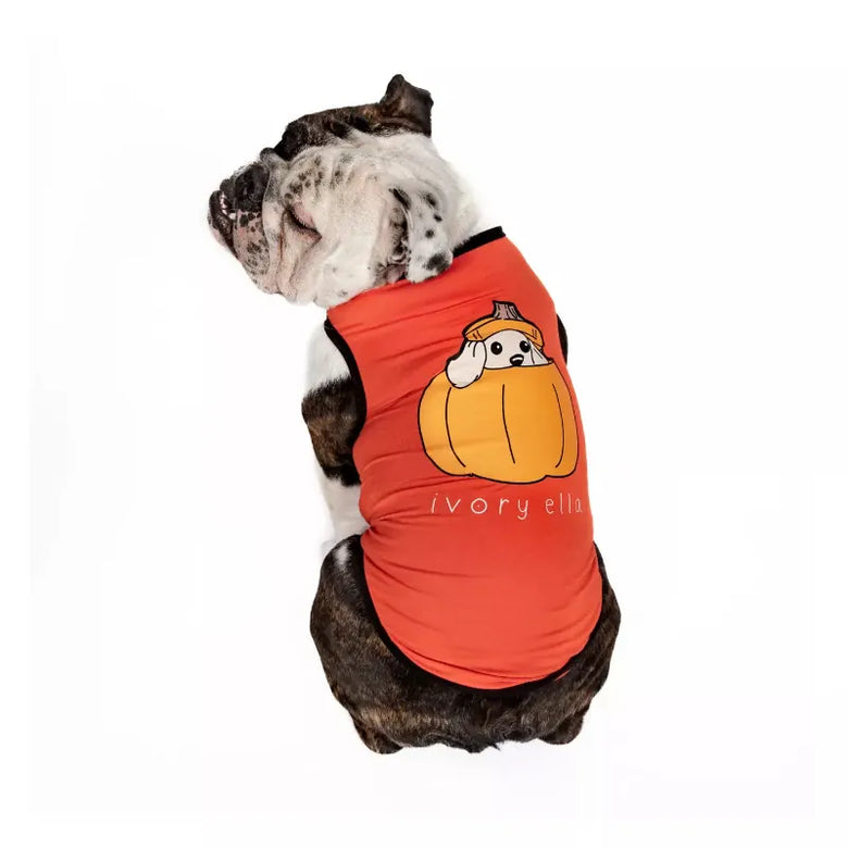 Barker's Bowtique - Home to Hip Doggie & Max's Closet dog apparel Ivory Ella Halloween Pumpkin Dog Tank