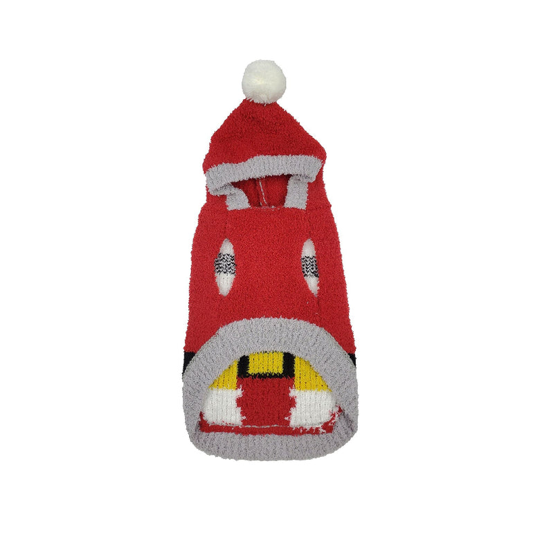 Chenille Santa Hoodie Christmas Holiday Pet Sweater