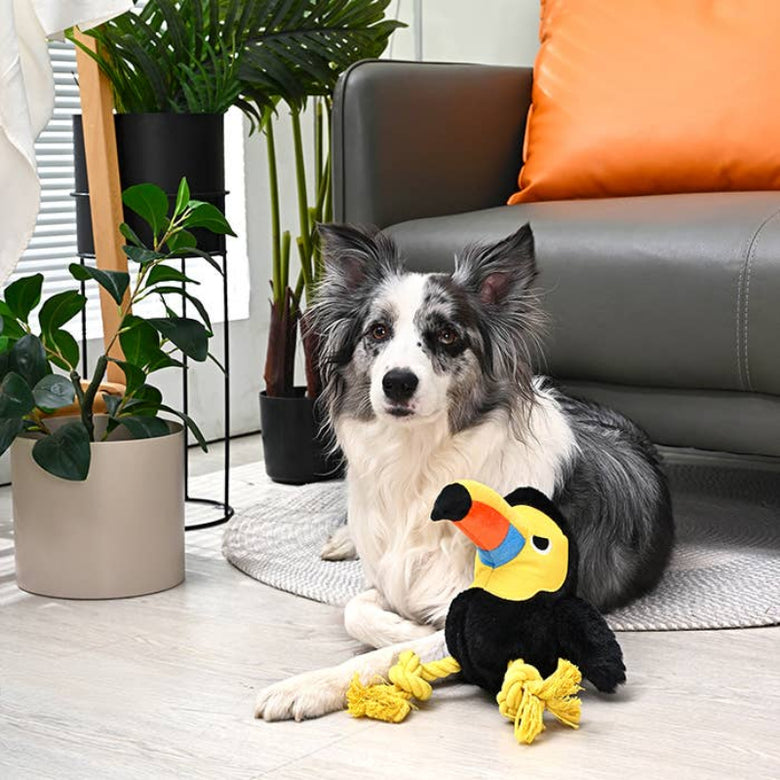 Hugsmart Products Inc dog toys Hugsmart Products Inc - HugSmart Pet - Jungle Tails | Toucan - Dog Plush Toy