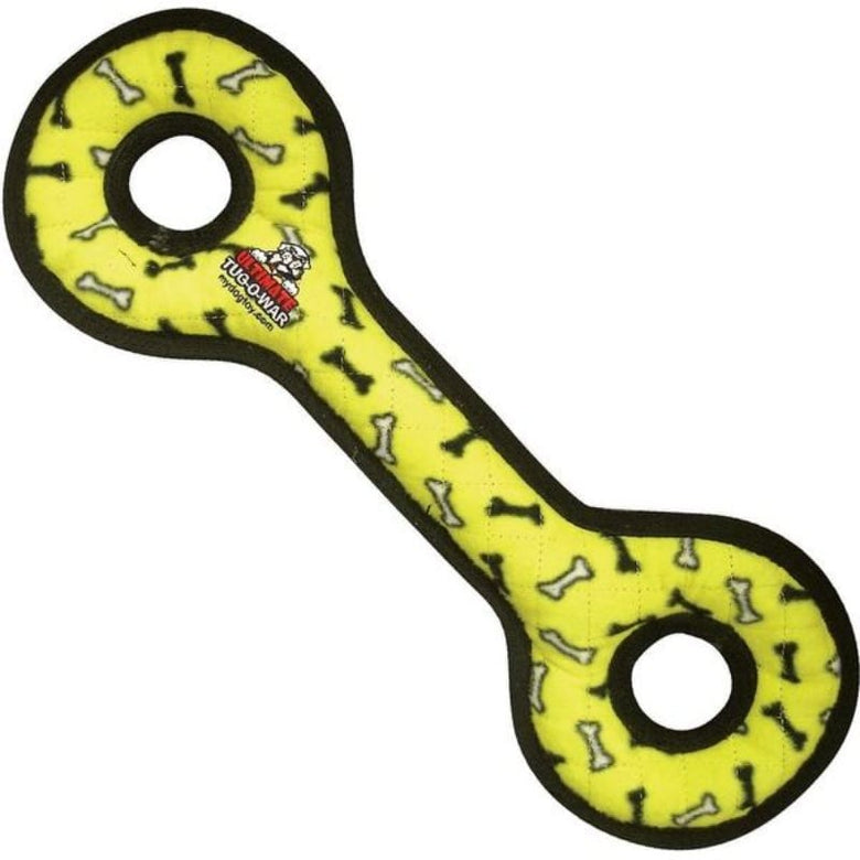 VIP Products/Tuffy dog toys Ultimate Tug-O-War Yellow Bone Print Dog Toy