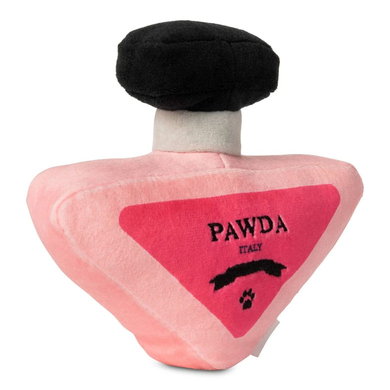 Muttzie dog toys Pawda Pink Luxury Pawfum Plush Squeak Dog Toy