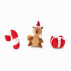 Holiday Miniz Festive Friends Plush Squeaky Christmas Dog Toy Set - 3 Pk
