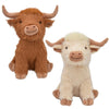 Multipet dog toys Brown Highland Cow Shaggy Plush Squeaky Dog Toy - 14"
