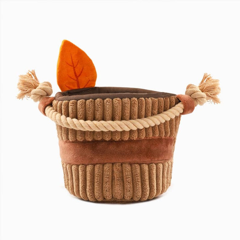Hugsmart Products Inc dog toys Autumn Tailz Apple Basket Interactive Plush Dog Toy
