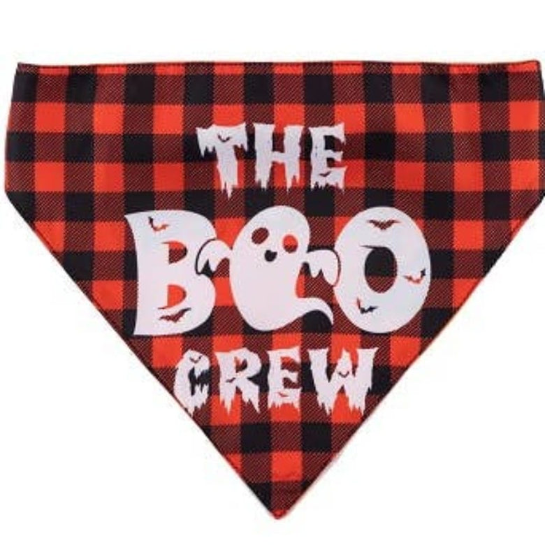 Barker's Bowtique Bandanas S Halloween Boo Orange Reversible Pet Bandana