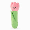 Hugsmart Products Inc dog toys Spring Garden Pink Smiley Face Tulip Plush Squeak Dog Toy