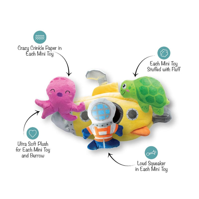 Petshop by Fringe Studio Dog Toys Into The Deep Hide & Seek Interactive Plush Squeak Dog Toy Set - 4 Pc