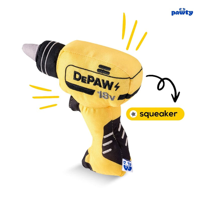 PAWTY Dog Toys dog toys Tool Kit Paw-er Drill Canvas Squeak Dog Toy