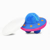 Hugsmart Products Inc dog toys Space Paws Blue Pink UFO Plush Dog Toy