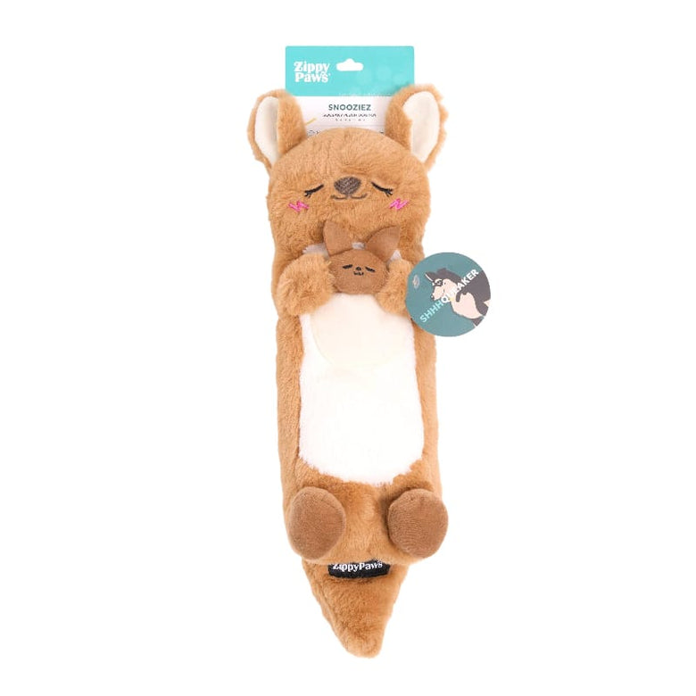 ZippyPaws dog toys Kangaroo Snooziez with Shhhqueaker Plush Dog Toy
