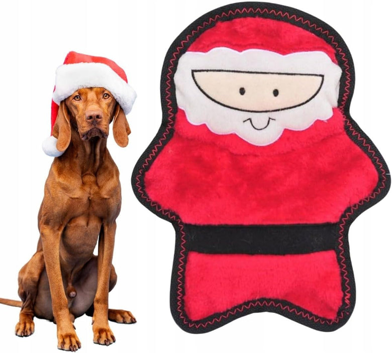 Holiday Z-Stitch Christmas Santa Claus Plush Squeaky Dog Toy