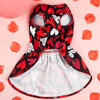 TM - PET PLUS LTD Dog Apparel Festive Hearts Print with Pink Bow Dog Dress