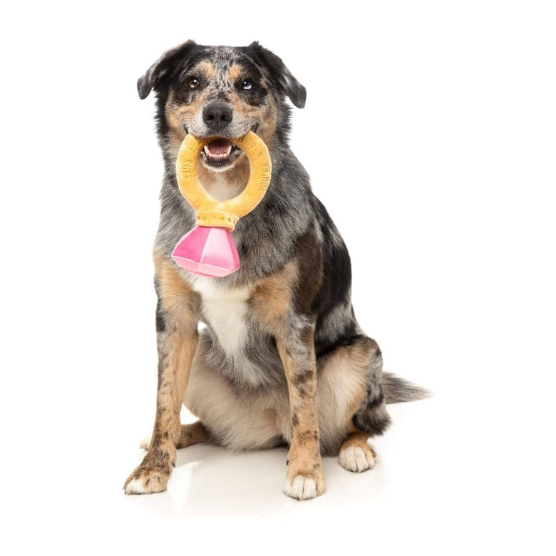 FuzzYard dog toys Diamond In The Ruff Pink Ring Plush Dog Toy