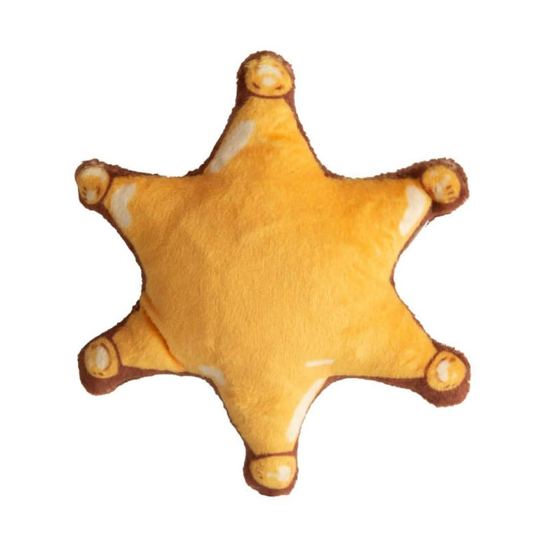 SnugArooz dog toys Baby 1st Rodeo Star Badge Yellow Crinkle Plush Squeak Dog Toy