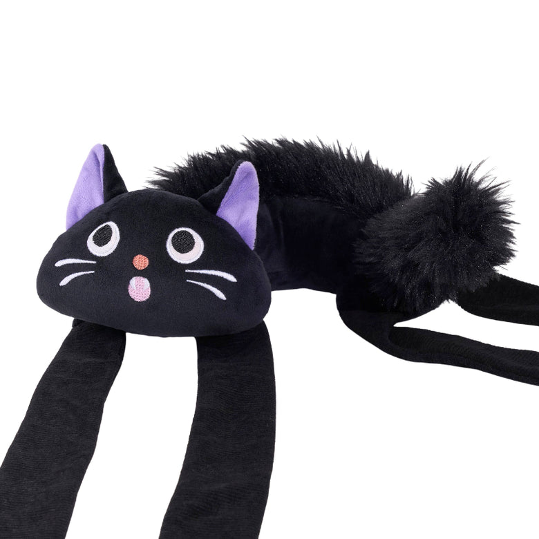 EcoZippy Halloween Crinkle Scaredy Black Cat Plush Squeaky Dog Toy